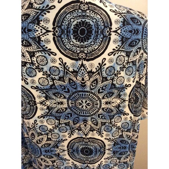 Torrid Blue Print Long Kimono Shrug Bolero Duster Kaftan Open Front 0 - Picture 6 of 6